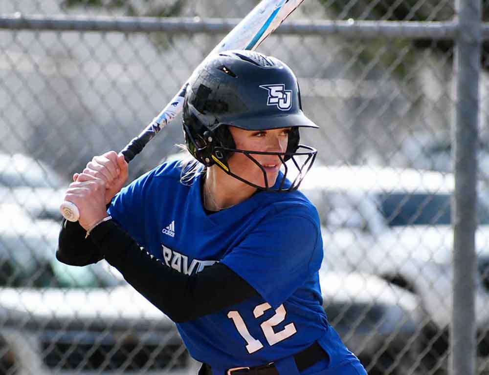 softball player up at bat