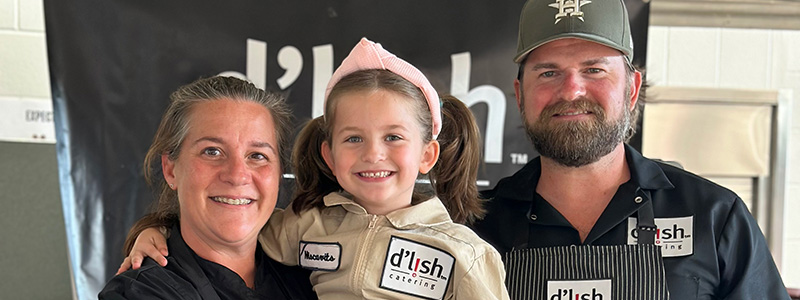 San Jacinto College culinary graduate Mandy Bennett Niscavits and family